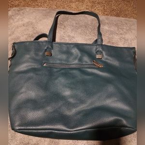 Moda Luxe brand leather and suede olive green shoulder purse bag tote